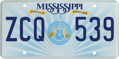 MS license plate ZCQ539