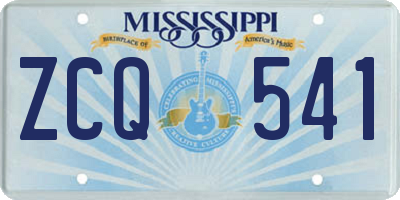 MS license plate ZCQ541