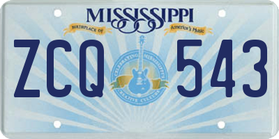 MS license plate ZCQ543