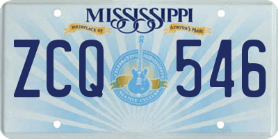 MS license plate ZCQ546