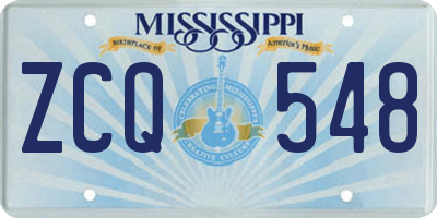 MS license plate ZCQ548