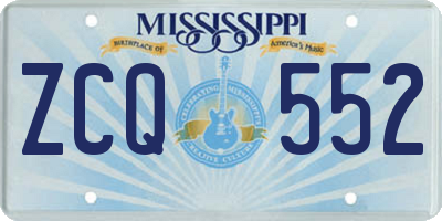 MS license plate ZCQ552