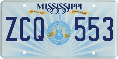 MS license plate ZCQ553