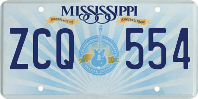 MS license plate ZCQ554