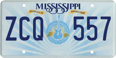 MS license plate ZCQ557