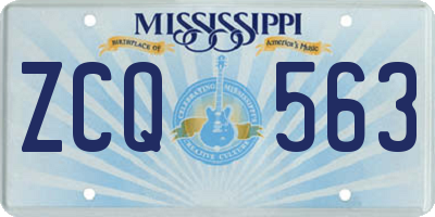 MS license plate ZCQ563