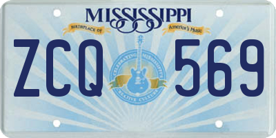 MS license plate ZCQ569