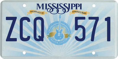 MS license plate ZCQ571