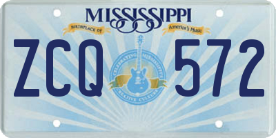 MS license plate ZCQ572