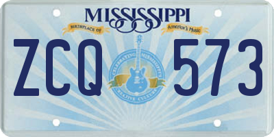 MS license plate ZCQ573