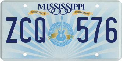 MS license plate ZCQ576