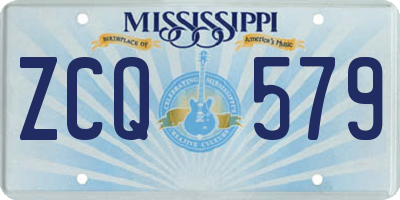 MS license plate ZCQ579