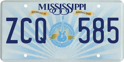 MS license plate ZCQ585