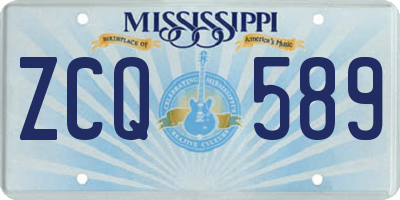 MS license plate ZCQ589
