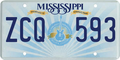 MS license plate ZCQ593