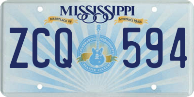 MS license plate ZCQ594