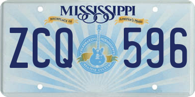MS license plate ZCQ596
