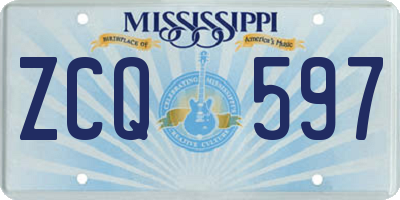 MS license plate ZCQ597