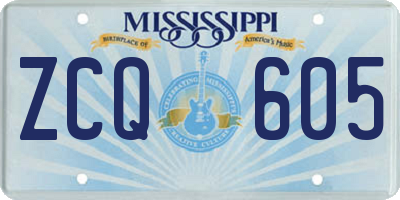 MS license plate ZCQ605