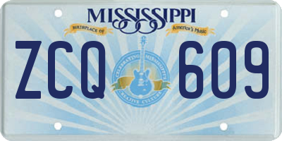 MS license plate ZCQ609