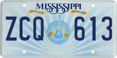 MS license plate ZCQ613