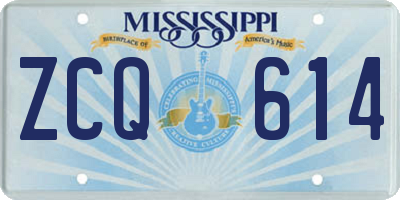 MS license plate ZCQ614