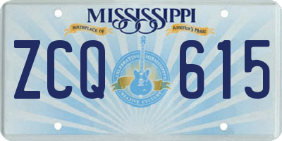 MS license plate ZCQ615