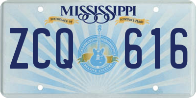 MS license plate ZCQ616