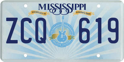 MS license plate ZCQ619