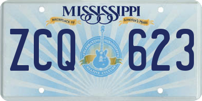 MS license plate ZCQ623