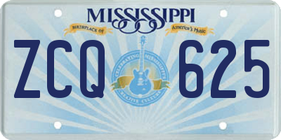 MS license plate ZCQ625