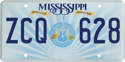 MS license plate ZCQ628