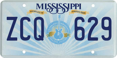 MS license plate ZCQ629