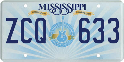MS license plate ZCQ633