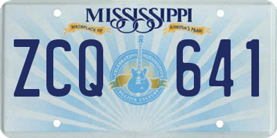 MS license plate ZCQ641