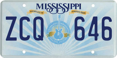 MS license plate ZCQ646