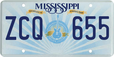 MS license plate ZCQ655