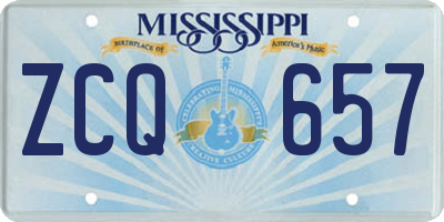 MS license plate ZCQ657