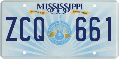 MS license plate ZCQ661