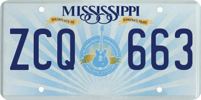MS license plate ZCQ663
