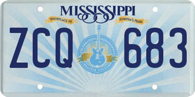MS license plate ZCQ683