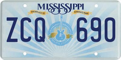 MS license plate ZCQ690