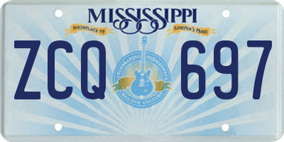 MS license plate ZCQ697