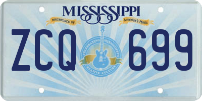 MS license plate ZCQ699