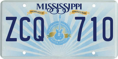 MS license plate ZCQ710