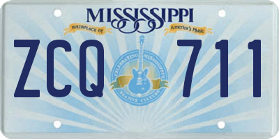 MS license plate ZCQ711
