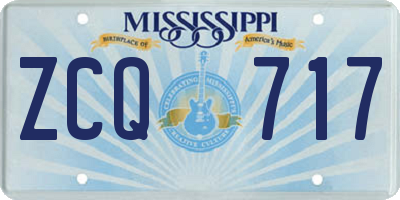MS license plate ZCQ717