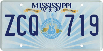 MS license plate ZCQ719