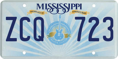 MS license plate ZCQ723