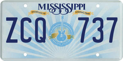 MS license plate ZCQ737